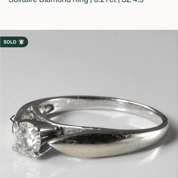 Solitaire ring which is natural diamond with radiant shine  in white gold. - Picture 8 of 10